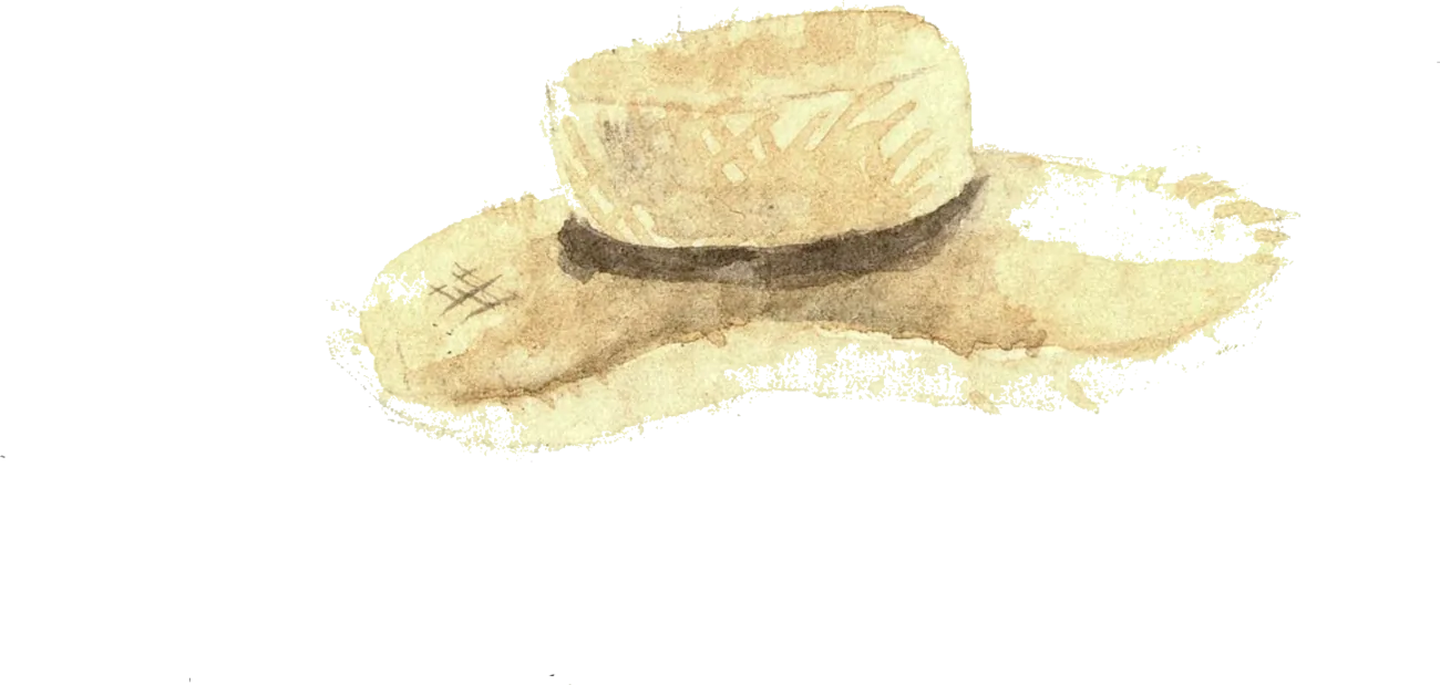 Un chapeau de paille posé